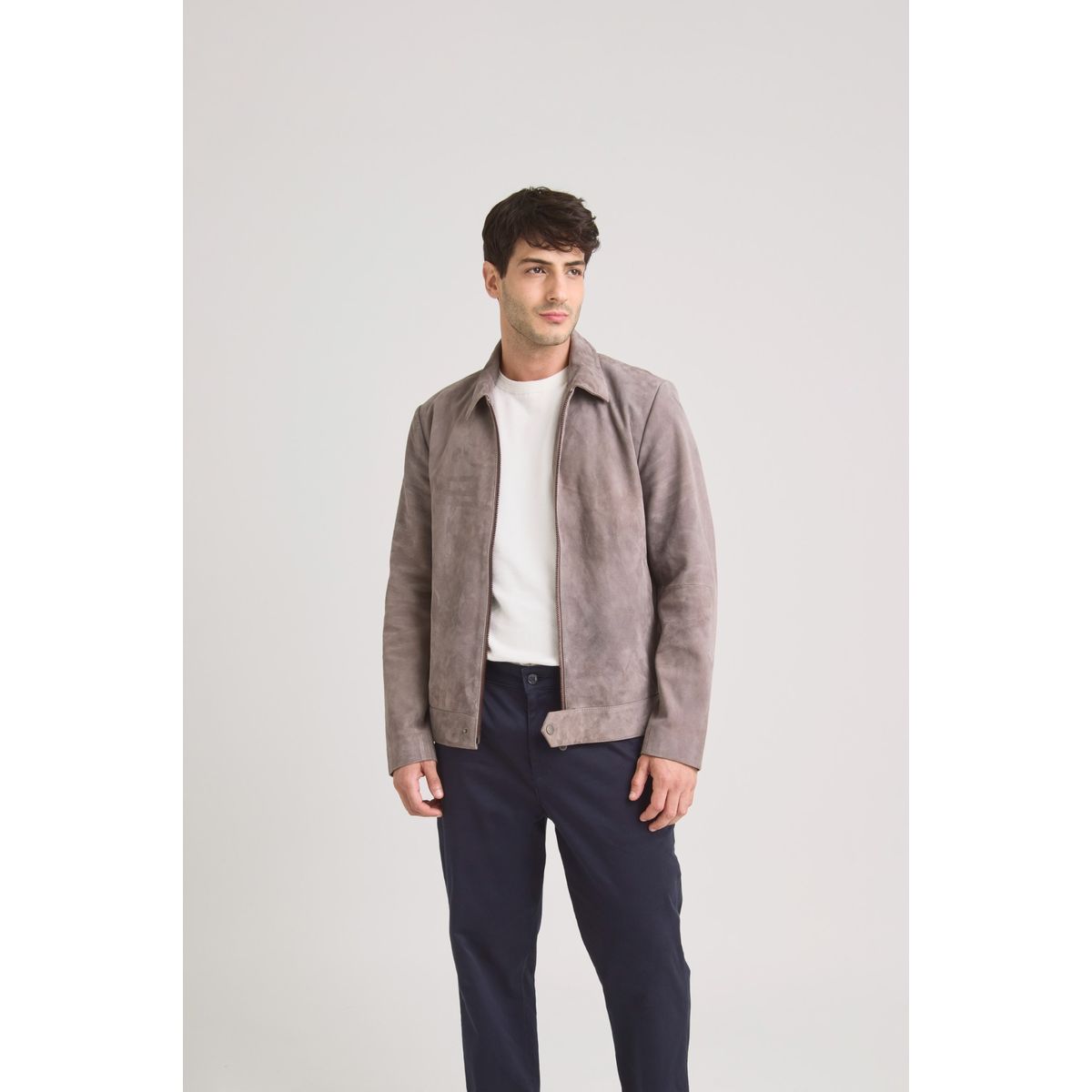 VELEZ - Vélez Casaca Trivoli Cuero Gamuzado Hombre Horma Fitted Gris