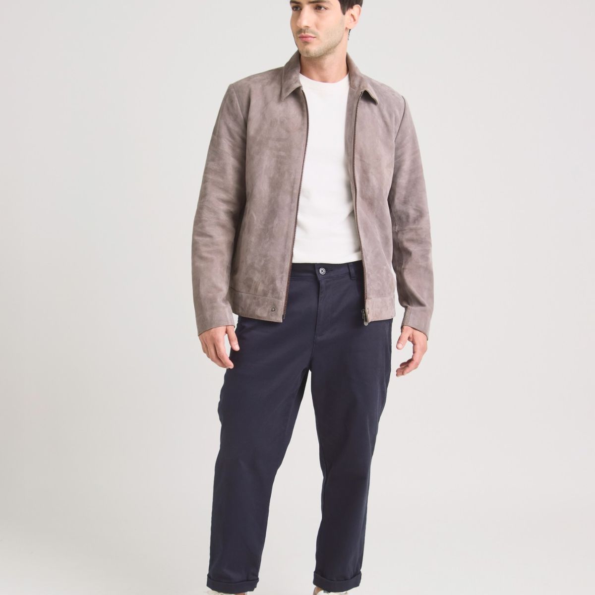 VELEZ - Vélez Casaca Trivoli Cuero Gamuzado Hombre Horma Fitted Gris