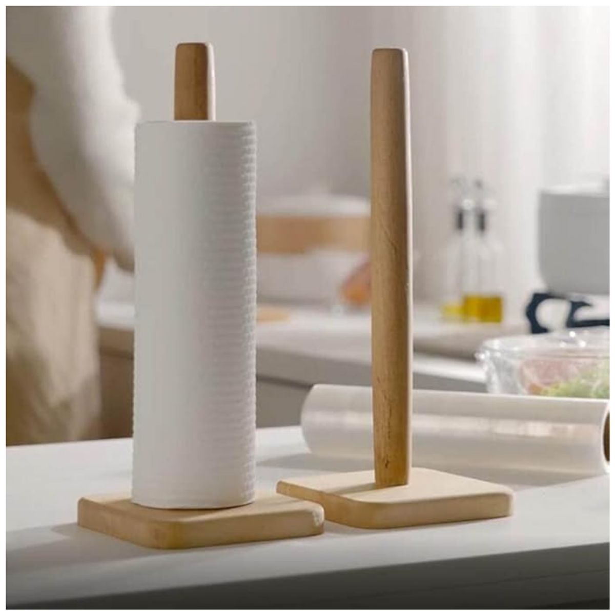 INSPIRA MARKET - Porta Papel Toalla Portarrollos de Papel Bambú