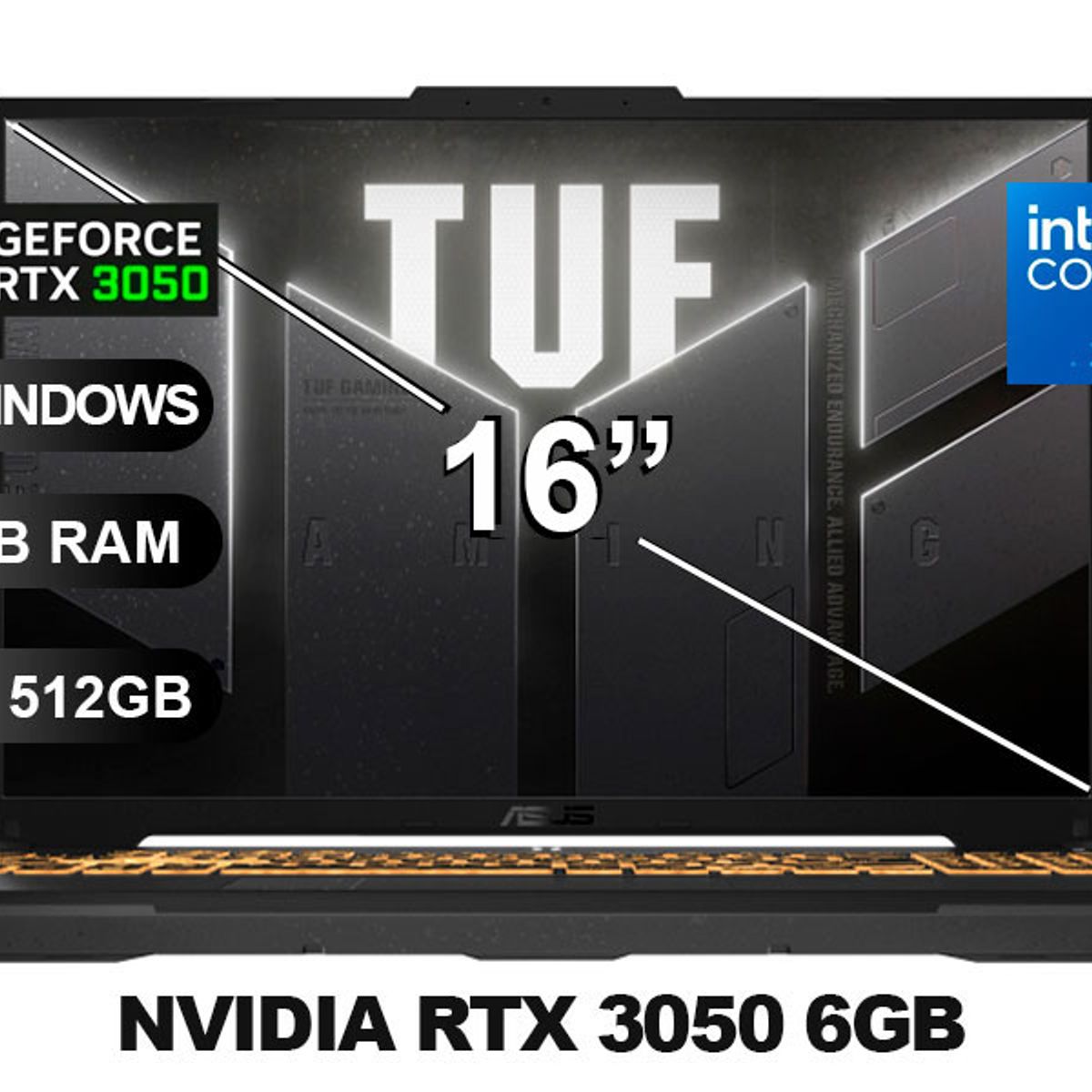 ASUS - Laptop ASUS TUF GAMING FX607VJ-RL009 I5-210H 16GB RAM 512GB SSD RTX3050-6GB 16 SIN WINDOWS