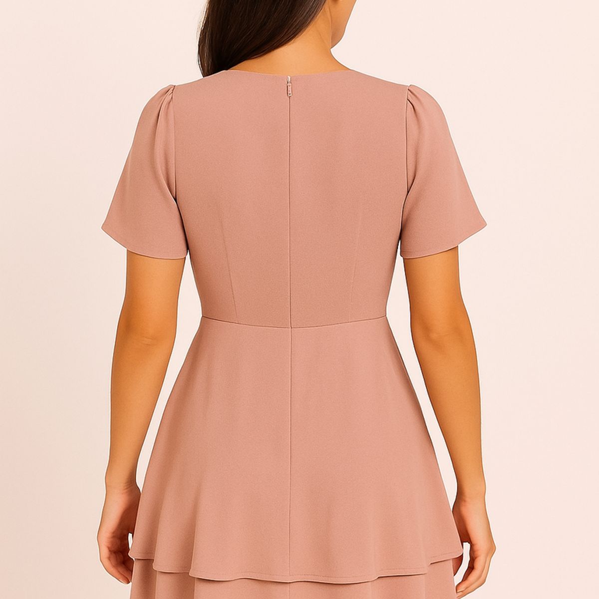 GENERICO - Vestido coctel palo rosa con lazo