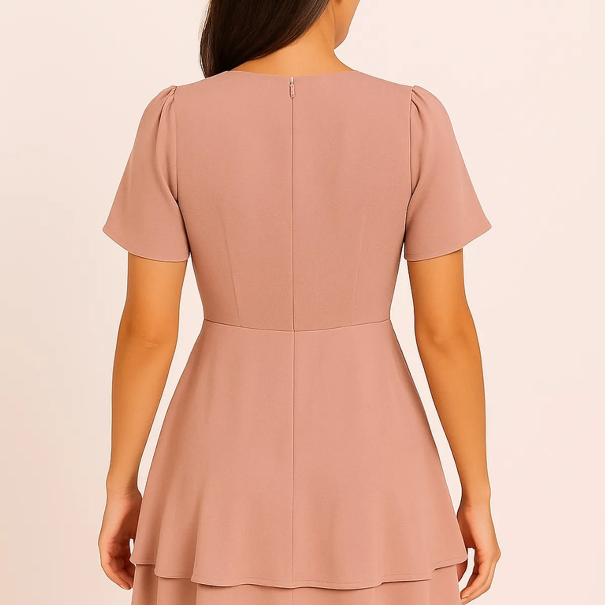 GENERICO - Vestido coctel palo rosa con lazo