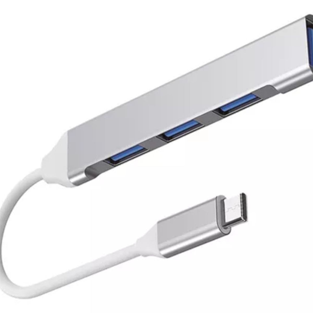 GENERICO - Adaptador Hub ALUMINIO USB Tipo C a 4 Puertos USB