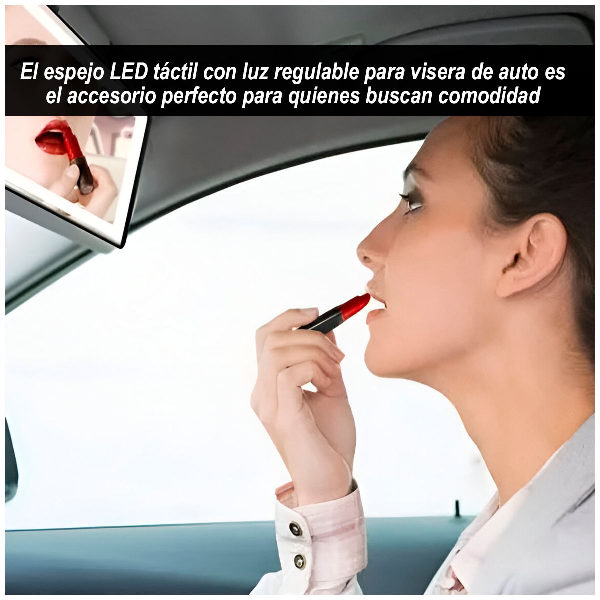 GENERICO - Espejo con Luz Led Táctil Recargable para el Auto