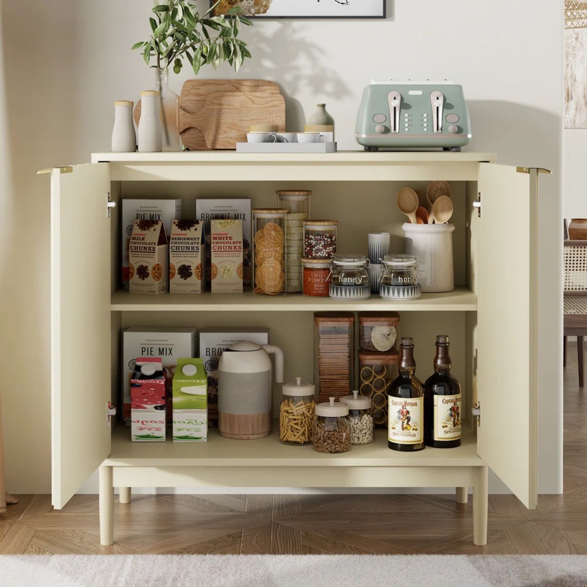 R&R MUEBLES - Aparador Moderno Pocart Beige R&R MUEBLES