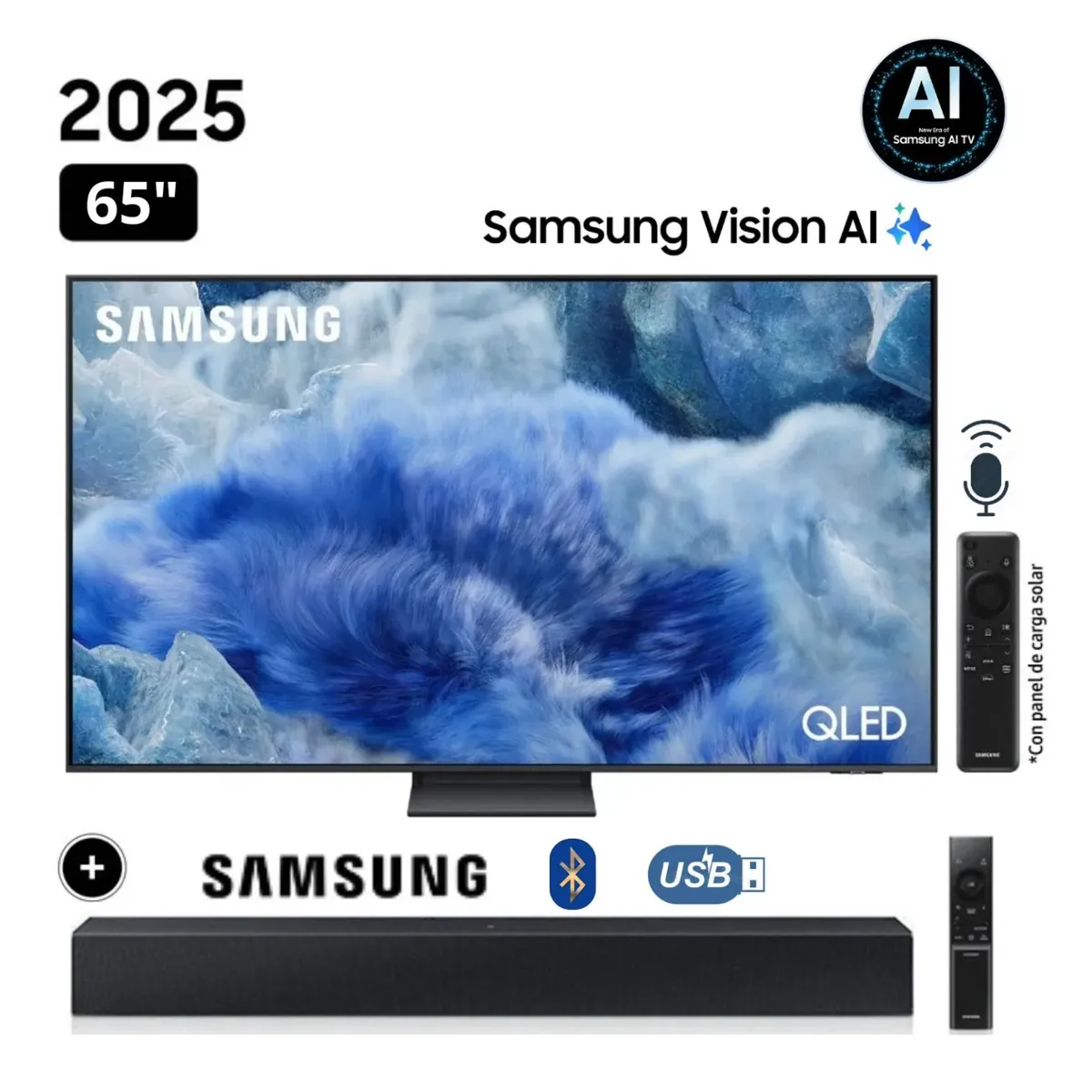 SAMSUNG - Televisor Samsung 65 QLED Q8F Vision Ai Smart Tv 2025 + SoundBar