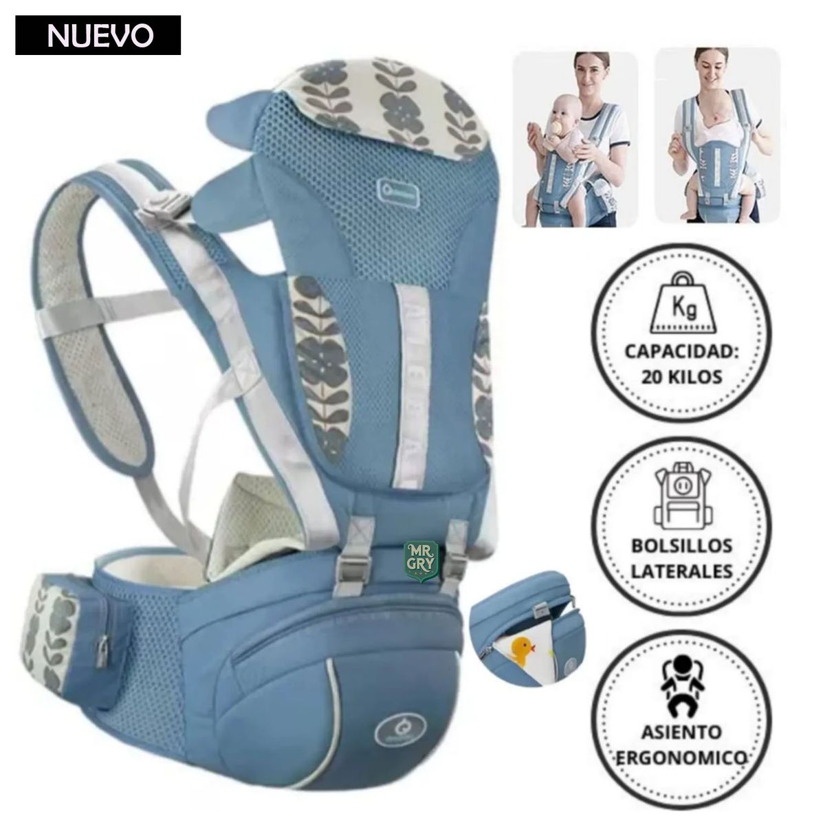 GENERICO - Canguro para Bebé Ergonómico Única Mia Azul