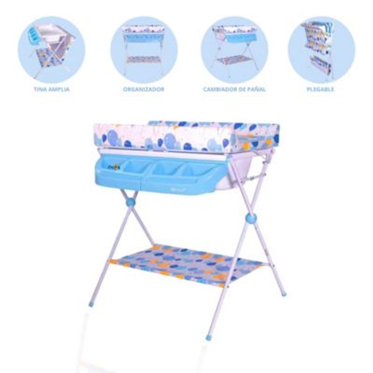 EBABY - Bañera Plegable MAXI 830 Celeste