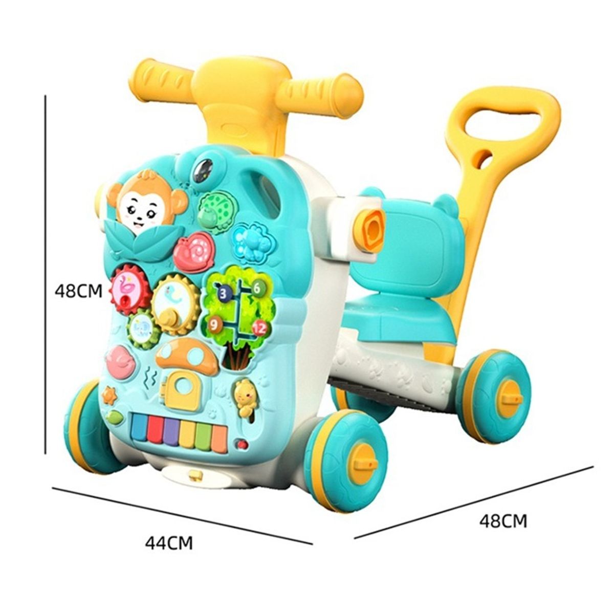 BABY - Cochecito 4 en 1 Multifuncional con Delantera Didactica