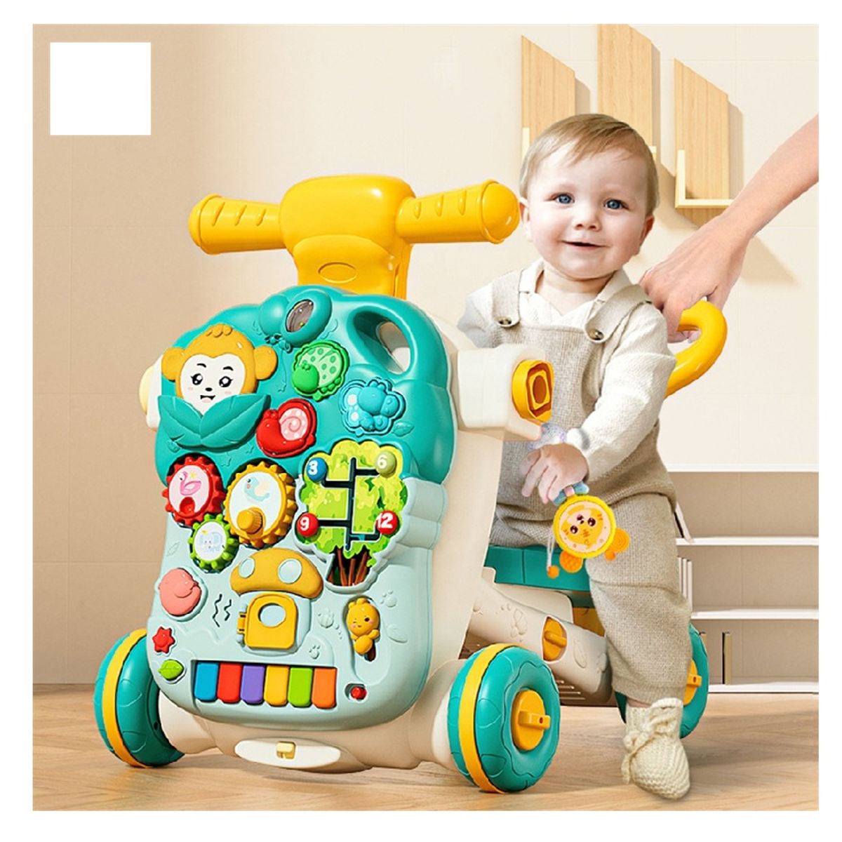 BABY - Cochecito 4 en 1 Multifuncional con Delantera Didactica