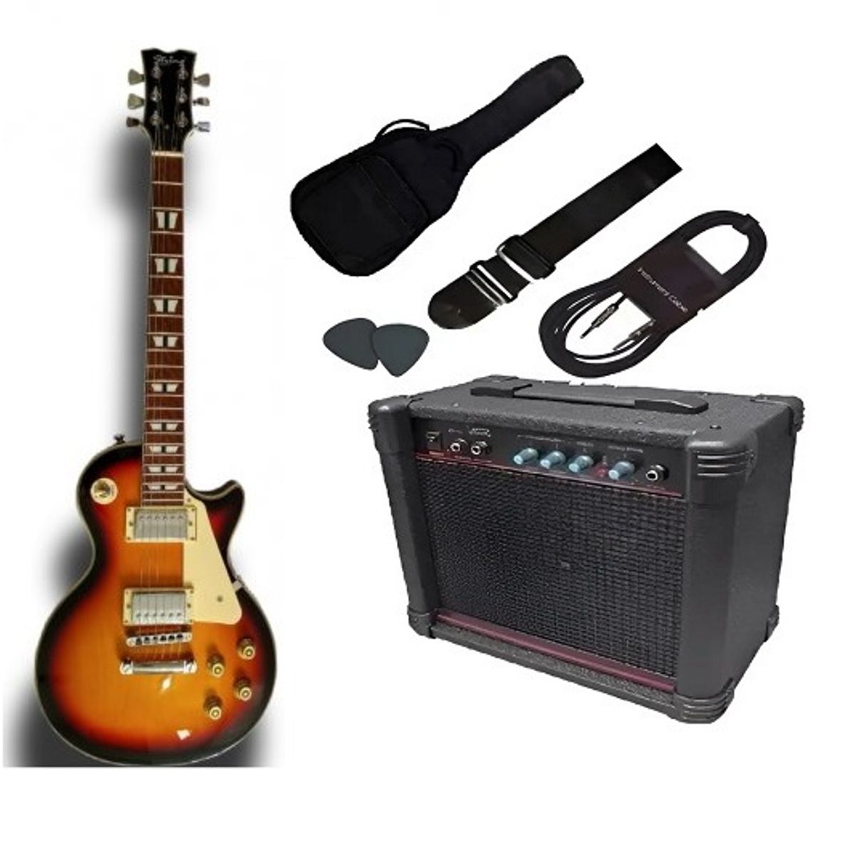 GENERICO - Pack de Guitarra Eléctrica Les Paul String Sunburst