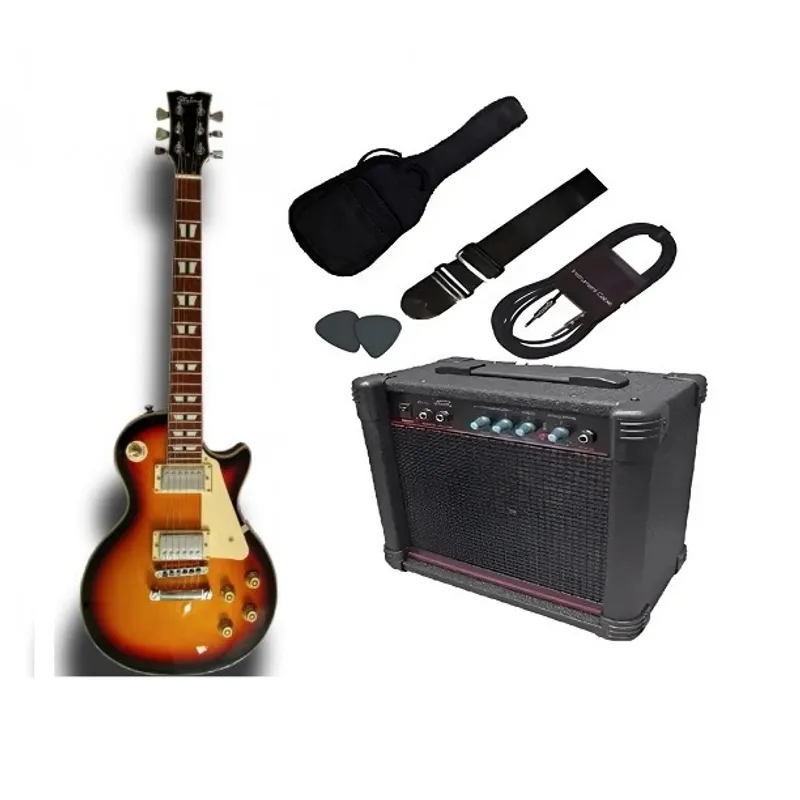 GENERICO - Pack de Guitarra Eléctrica Les Paul String Sunburst