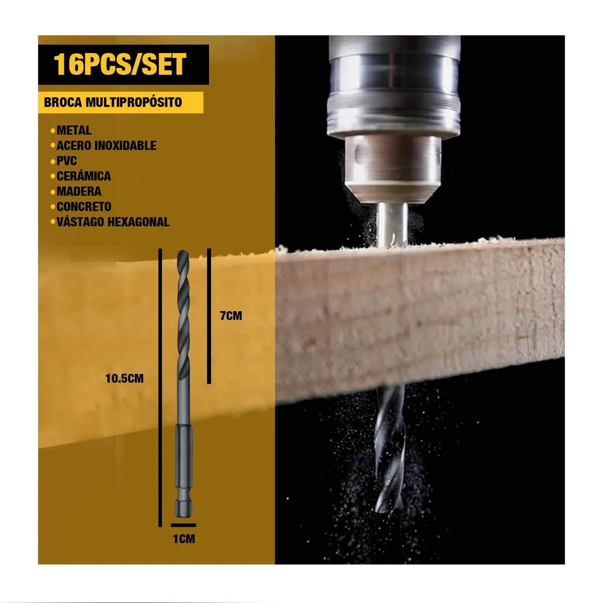 INGCO TOOLS - Set De Brocas 16pcs Metales Combinados Ingco Akdl11606