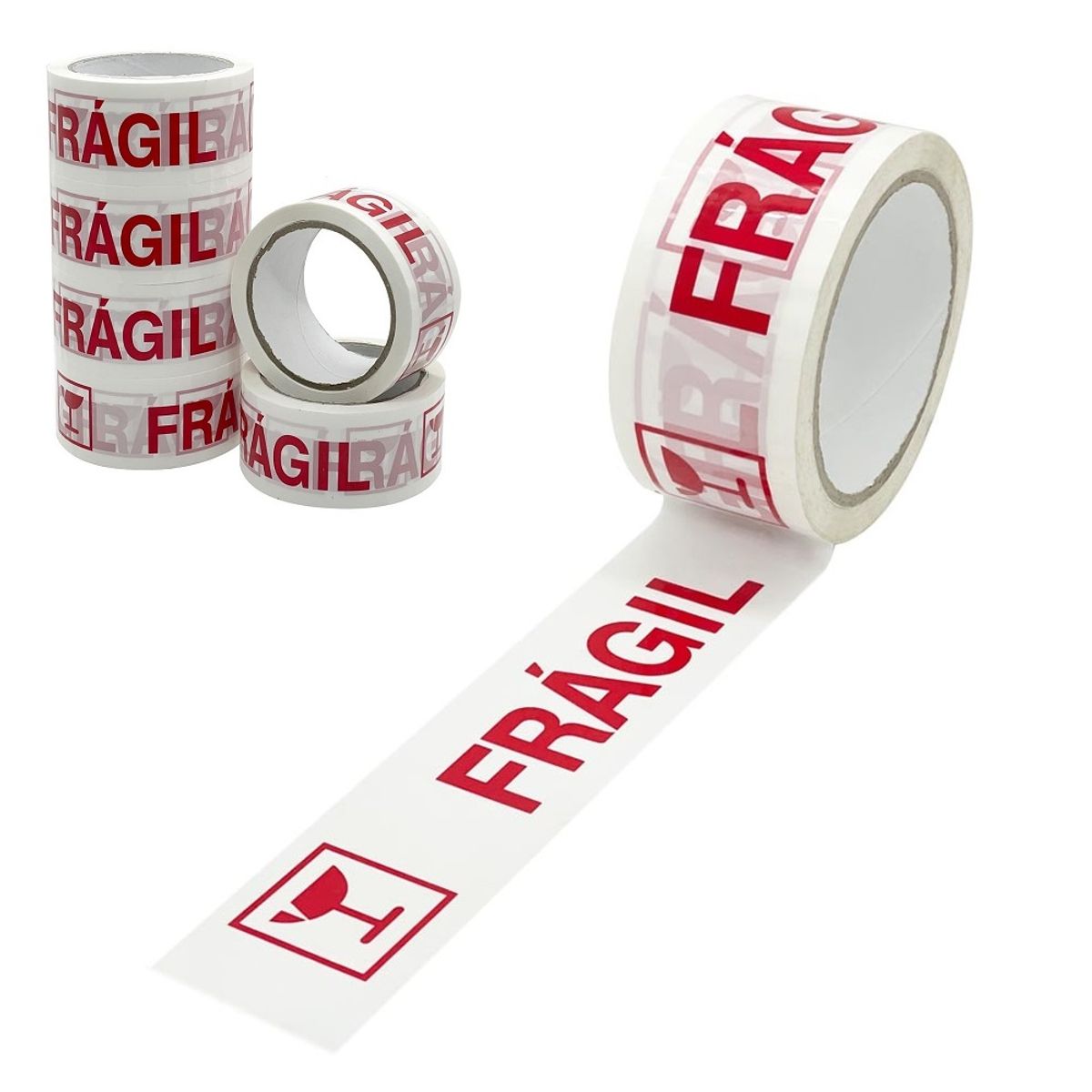 GENERICO - Cinta de embalaje impresas Frágil 200 Yardas - Pack 3
