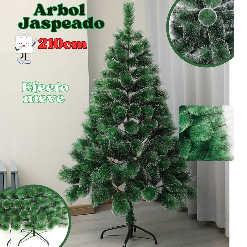 GENERICO - Arbol navideño nevado 210 cm pino de navidad jaspeado