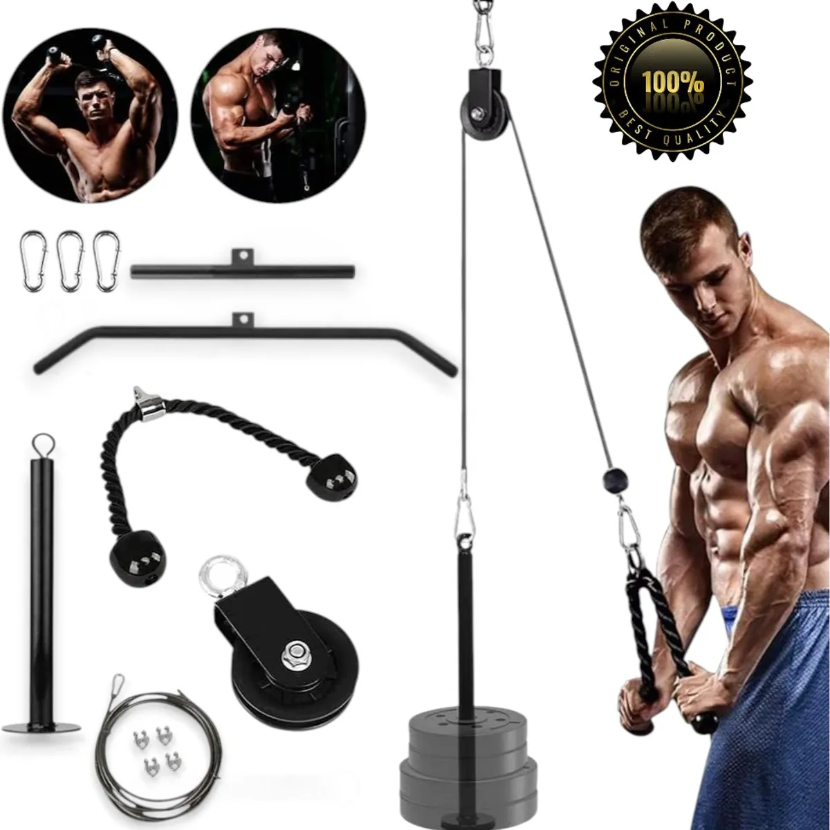 HOLGU - Sistema De Polea Cable Fitness Soga Triceps Gym
