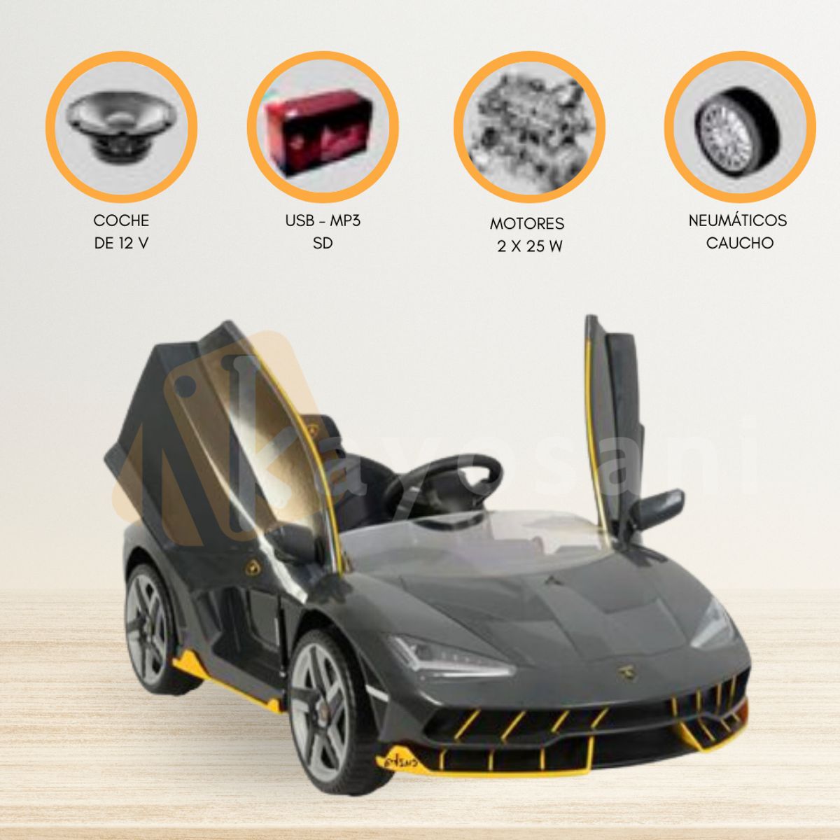 LAMBORGHINI - Carro a Batería LAMBORGHINI «CENTENARIO» BLACK