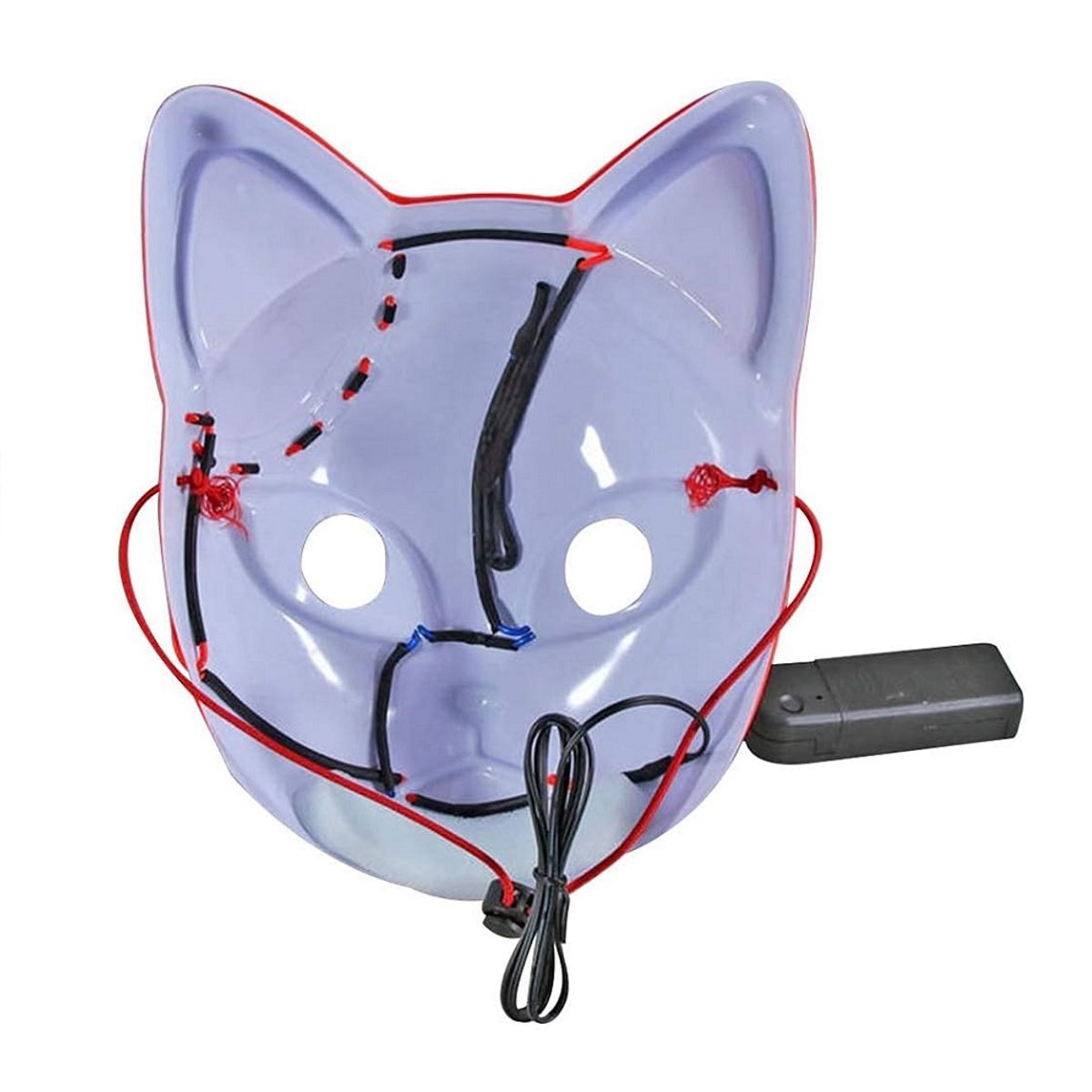 GENERICO - Mascara gato con luces para fiestas Hallowen Naranja