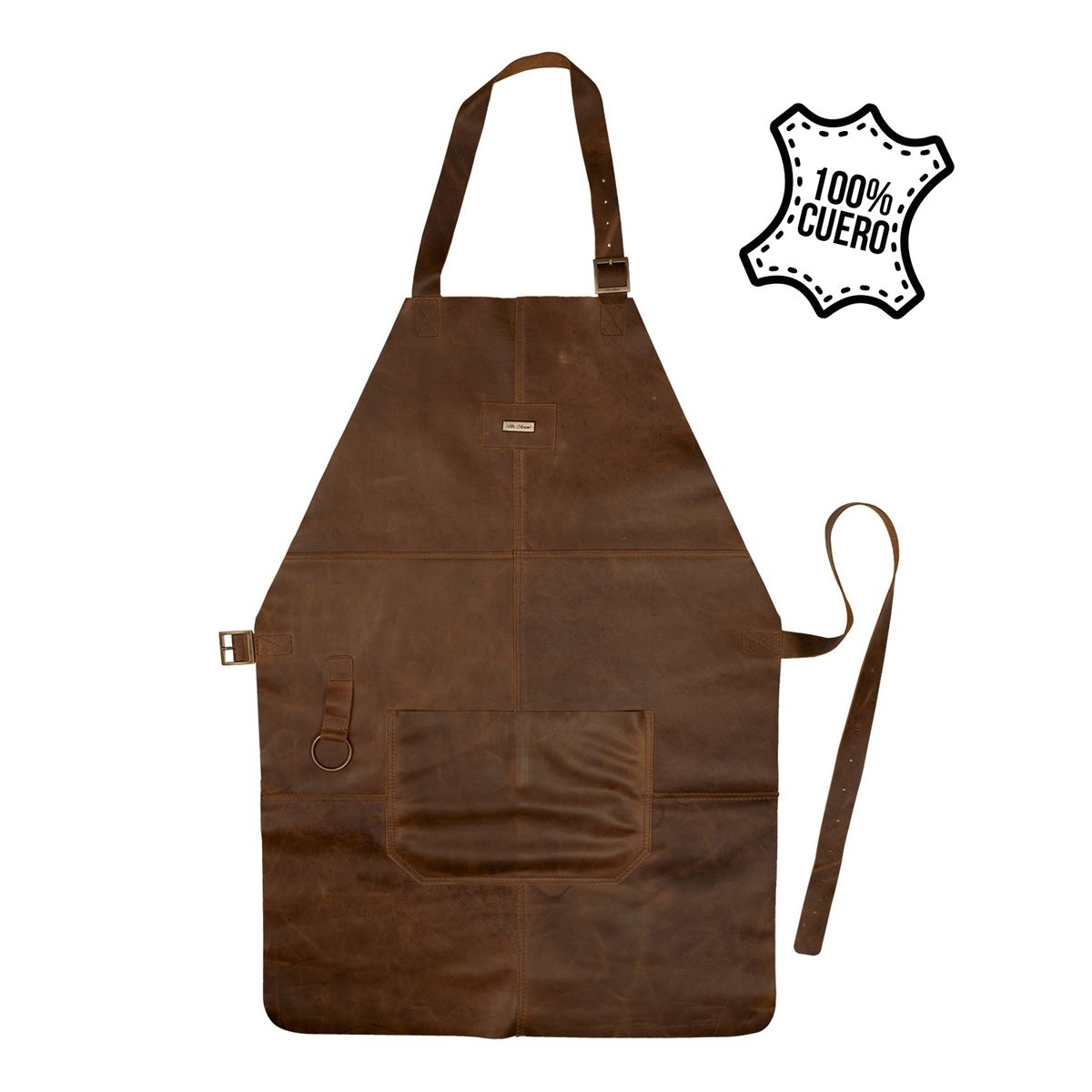 GRILLCORP - Mandil de Cuero Collage Miel Mr Apron