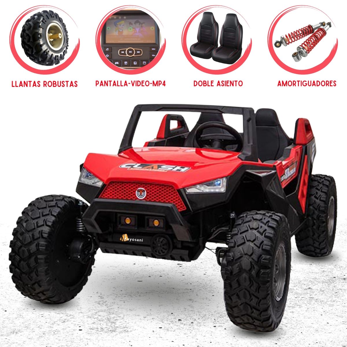 GENERICO - Carro a Batería UTV «BUGGY» 24 VLT Y PANTALLA MP4