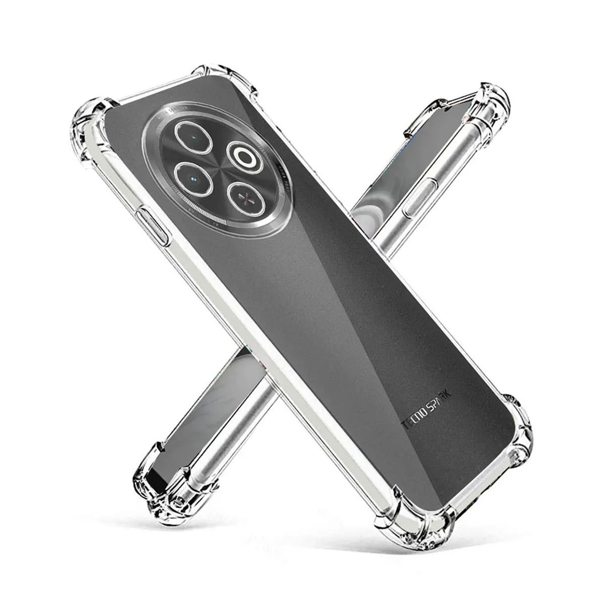 GENERICO - Case Funda Protector TECNO SPARK 30C - TRANSPARENTE ANTI IMPACTO