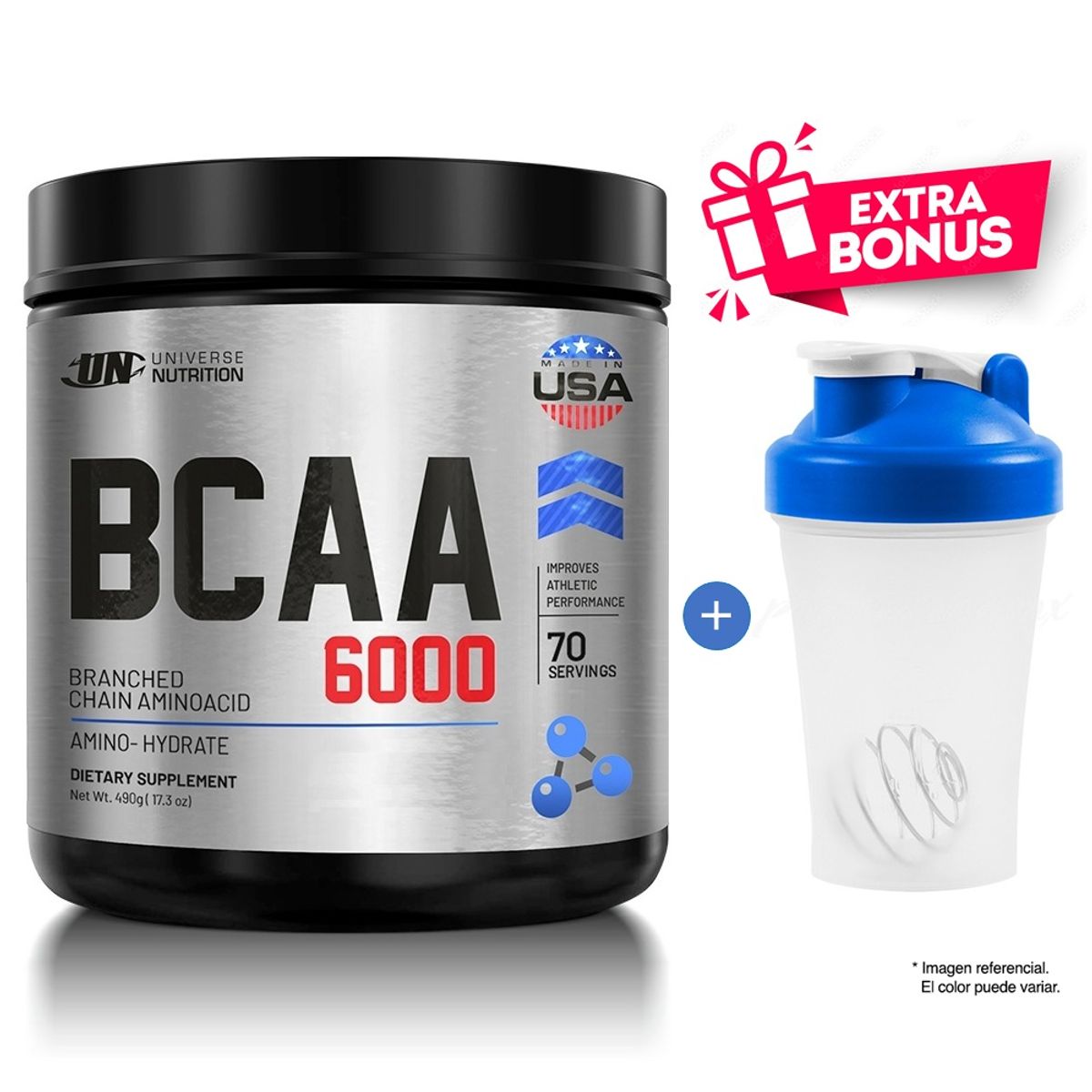 Universe Nutrition - BCAA'S 6000 480 GR UNIVERSE AMINOÁCIDOS CITRUS PUNCH + SHAKER
