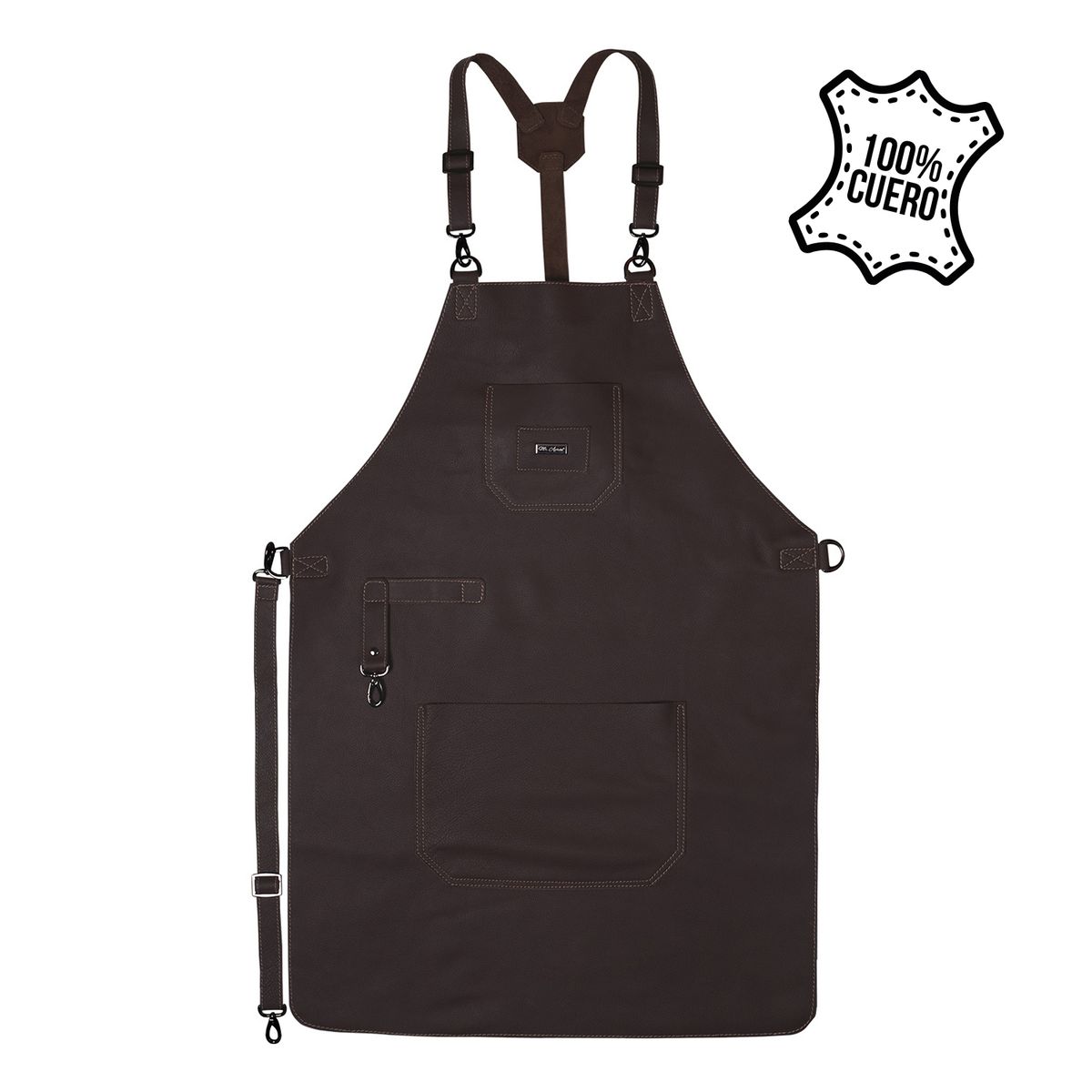 GRILLCORP - Mandil de Cuero Premium Cafe Mr Apron