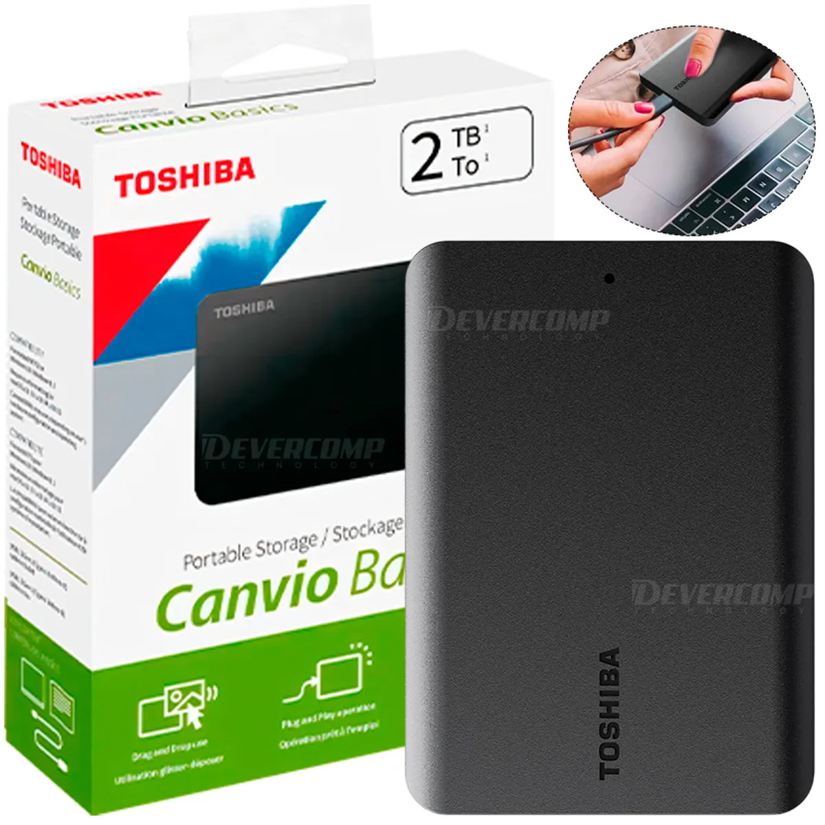 TOSHIBA - Disco Duro Toshiba Canvio Basics 2 TB USB 3.0