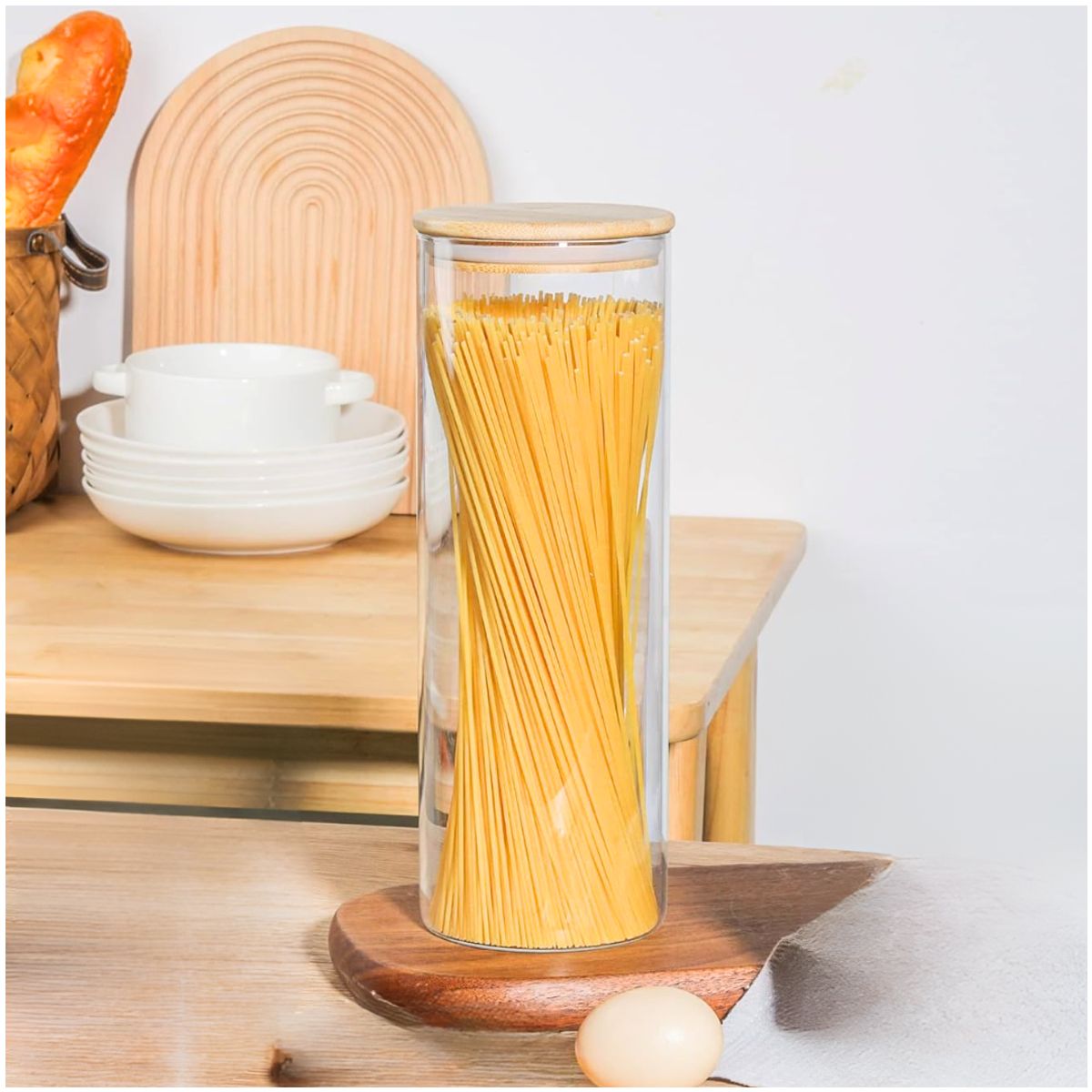 INSPIRA MARKET - Contenedor Hermético de Fideos y Especias 1 UND