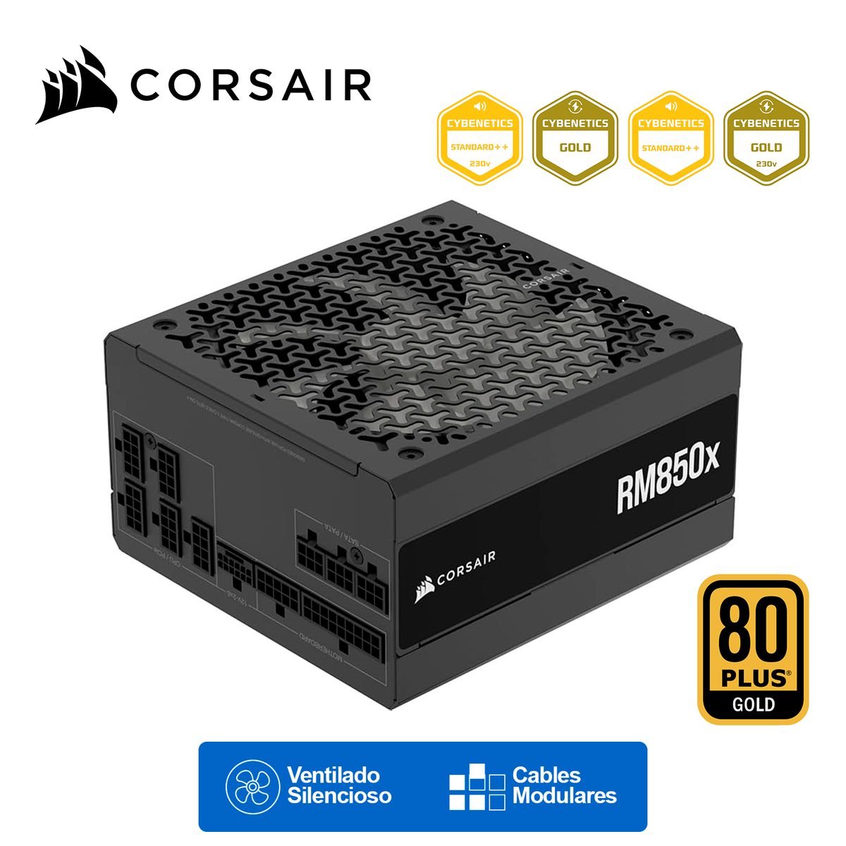 CORSAIR - Fuente de poder Corsair RM850x 850W 80 Plus Gold Certified ATX Black