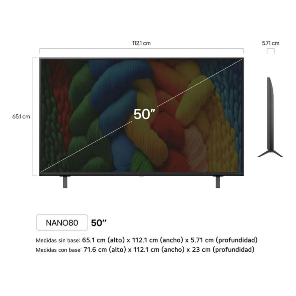 LG - TELEVISOR LG NANOCELL 50" 4K UHD SMART TV  CON THINQ AI 50NANO80ASA-2025