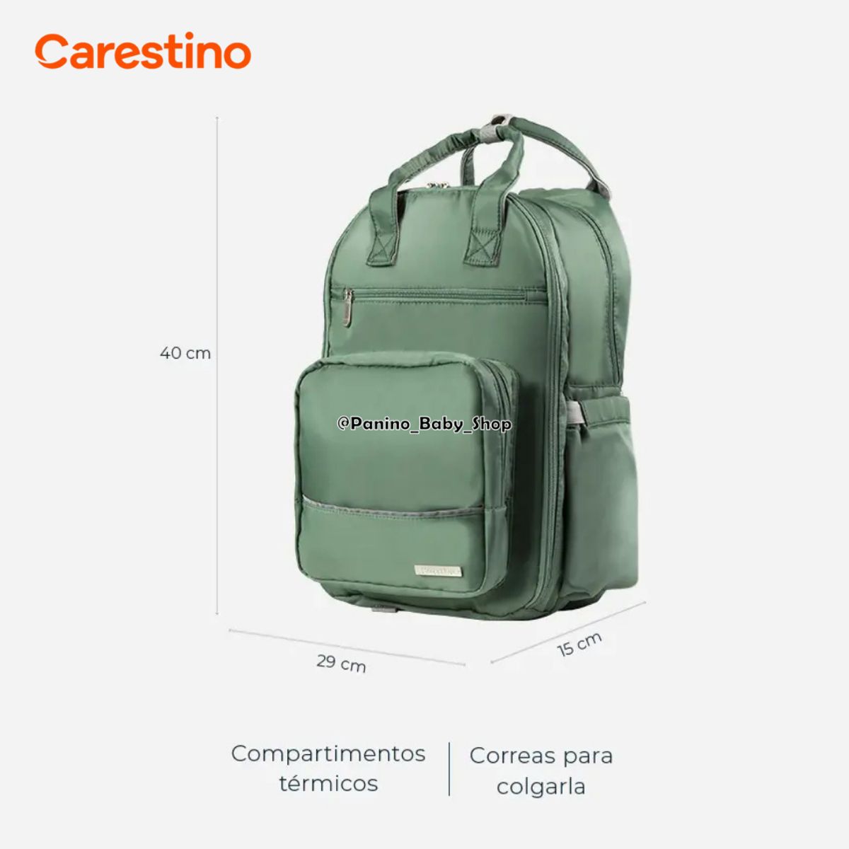CARESTINO - Bolso Pañalera Térmica CARESTINO -PRAGA V2- Greige