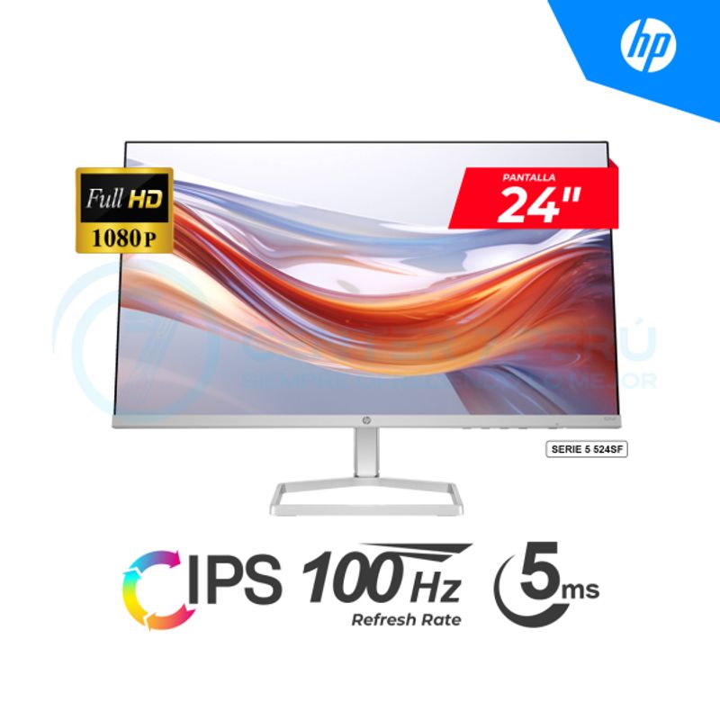 HP - Monitor HP Serie 5 524sf de 23.8" FHD, Negro