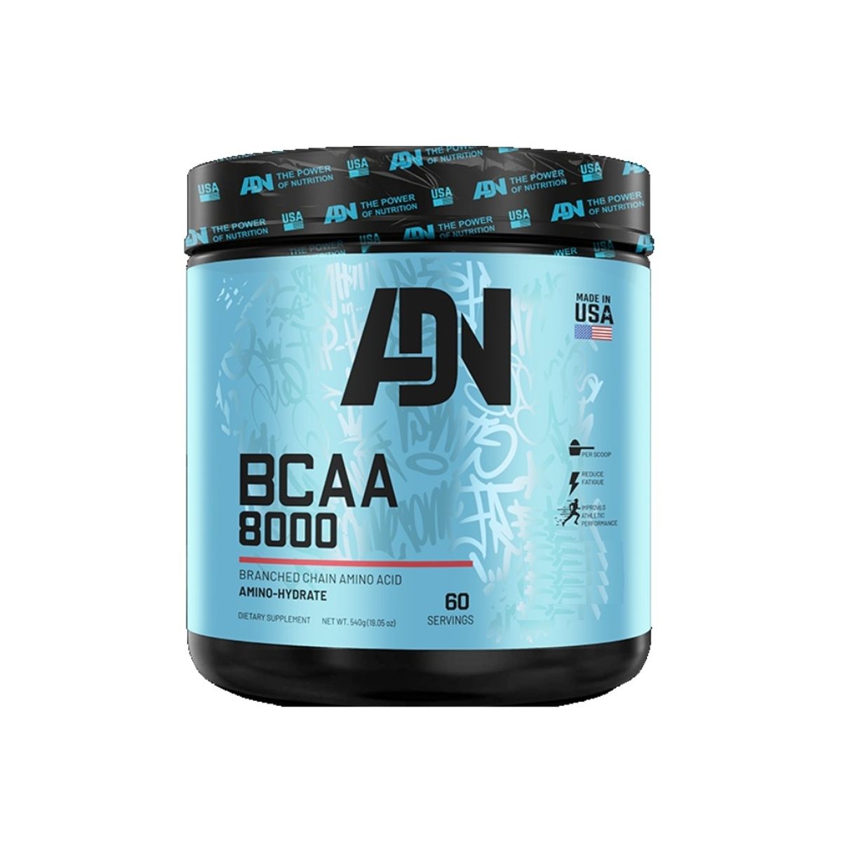 ADN - AMINOÁCIDO ADN NUTRITION BCAA 8000 540G GREEN APPLE SHAKER
