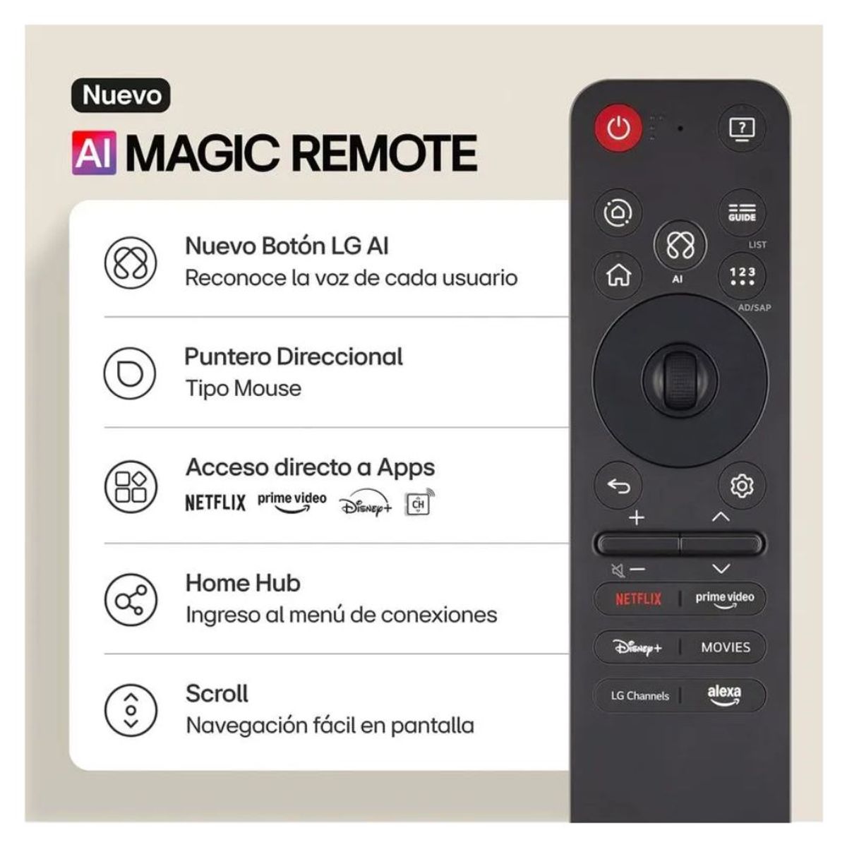 LG - Control Magic LG MR25GA AI Modelo 2025 - Negro