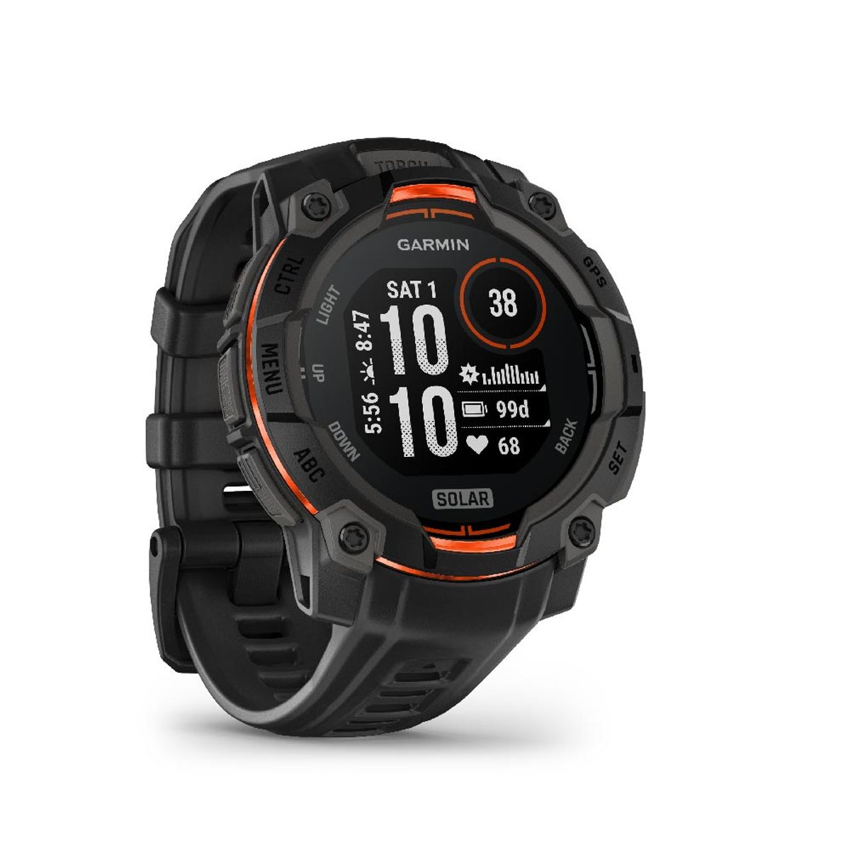 GARMIN - Smartwatch Garmin Instinct 3 Solar 45Mm Negro Rojo Running Deporte GPS Fitness