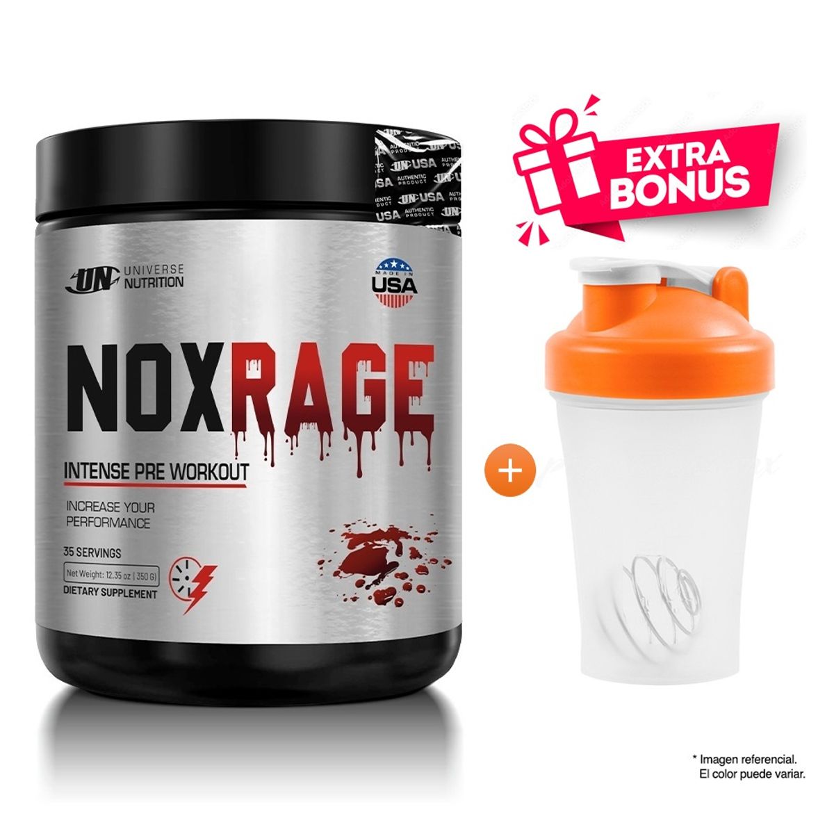 UNIVERSE NUTRITION - NOX RAGE 350 GRAMOS UNIVERSE NUTRITION CITRUS PUNCH