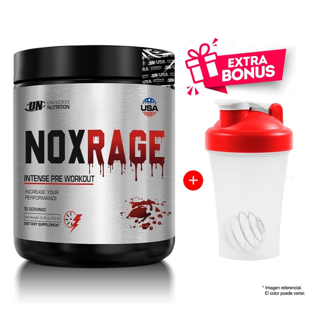 UNIVERSE NUTRITION - NOX RAGE 350 GRAMOS PRE-ENTRENO CITRUS PUNCH