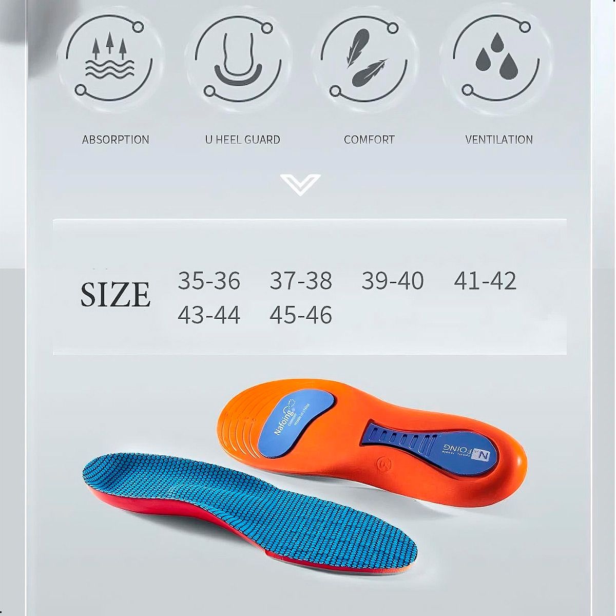 GENERICO - Plantilla Deportiva Ortopedicas Nafoing Absorción Transpirable