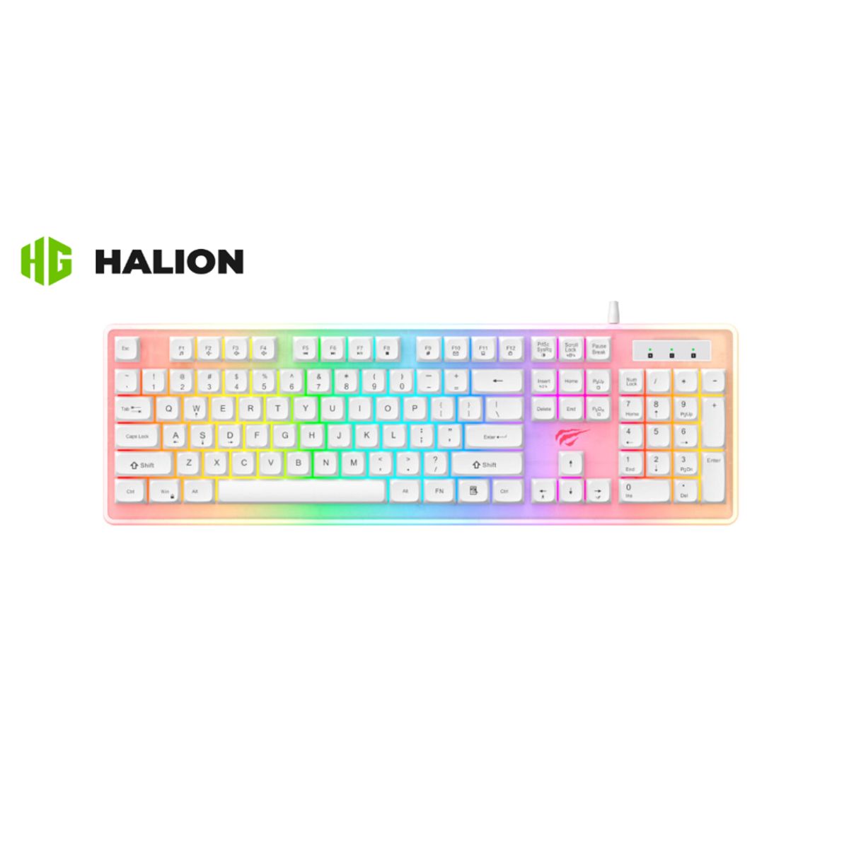 HALION - Teclado Gamer GAMENOTE KB876L-SP 105 Teclas USB RGB HALION
