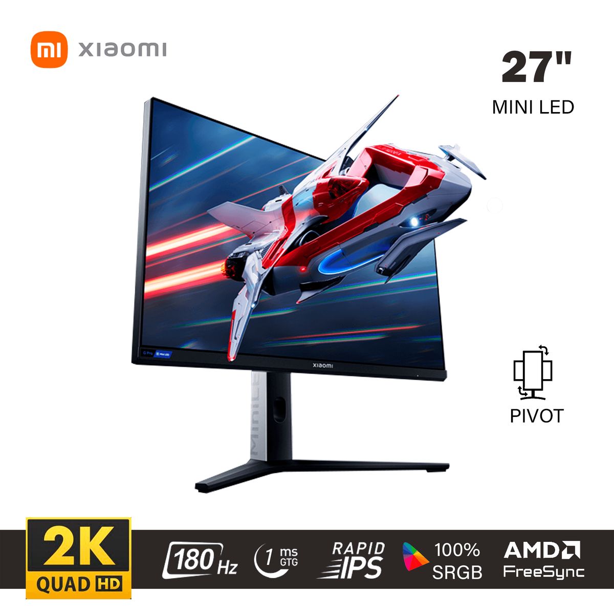 XIAOMI - MONITOR GAMING MINI LED G Pro 27i 2k 180hz IPS RAPID