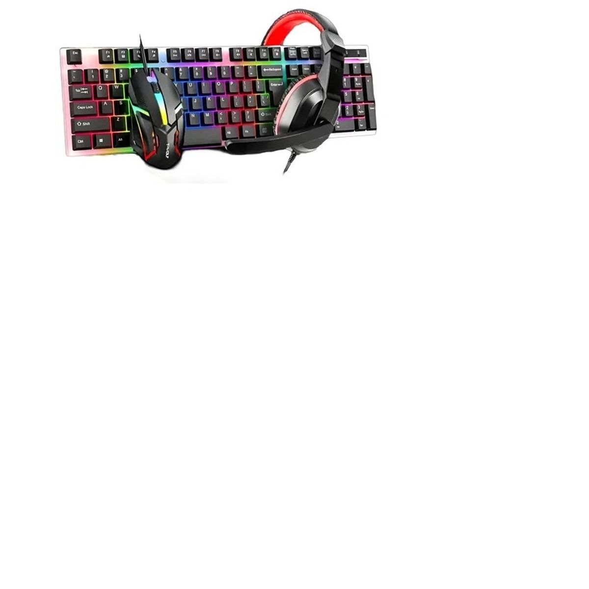 GENERICO - Pack Gamer con luces Teclado Mouse Audífonos Pad mouse Combo 4en1