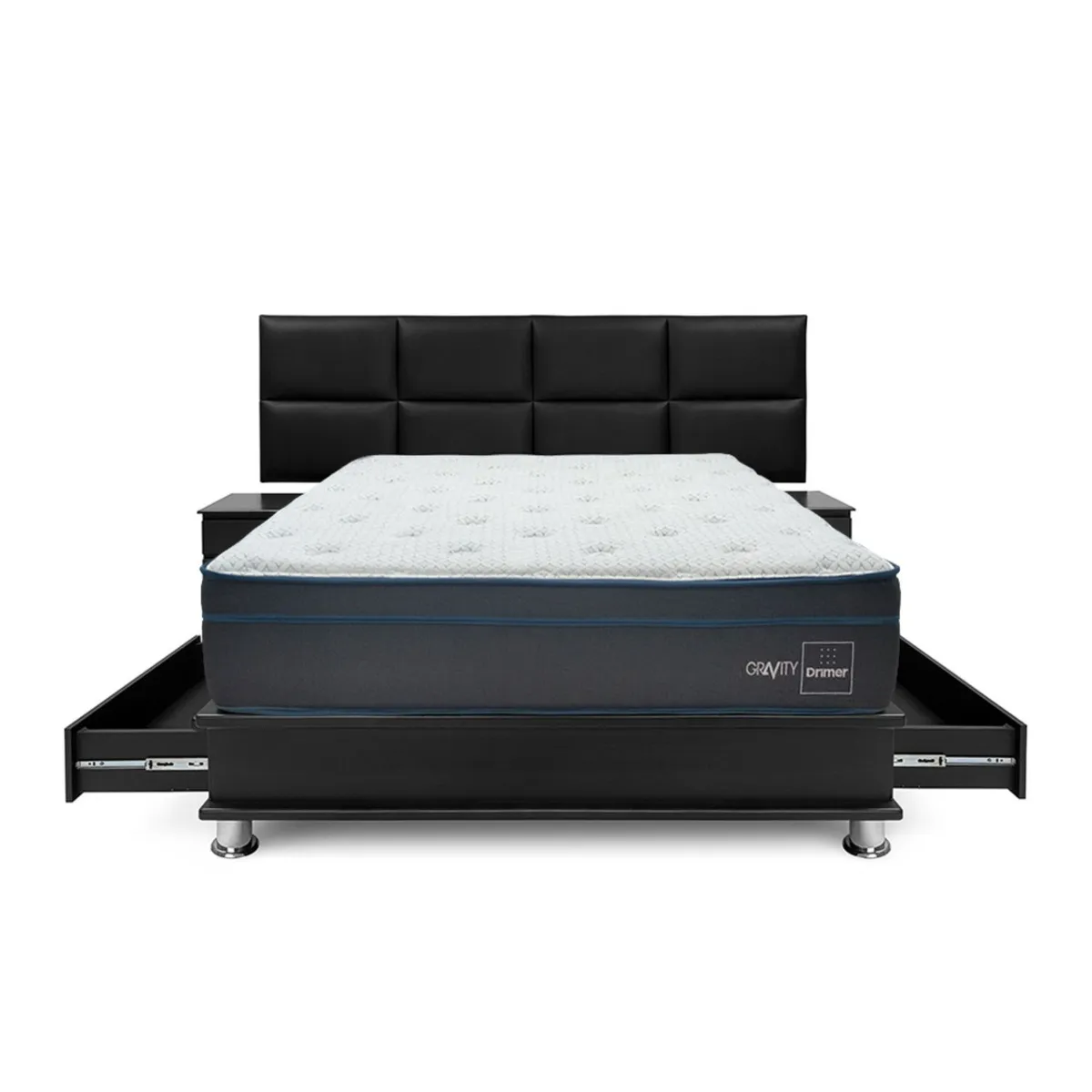 DRIMER - Dormitorio con Cajones Gravity Kaela Queen + 2 Almohadas