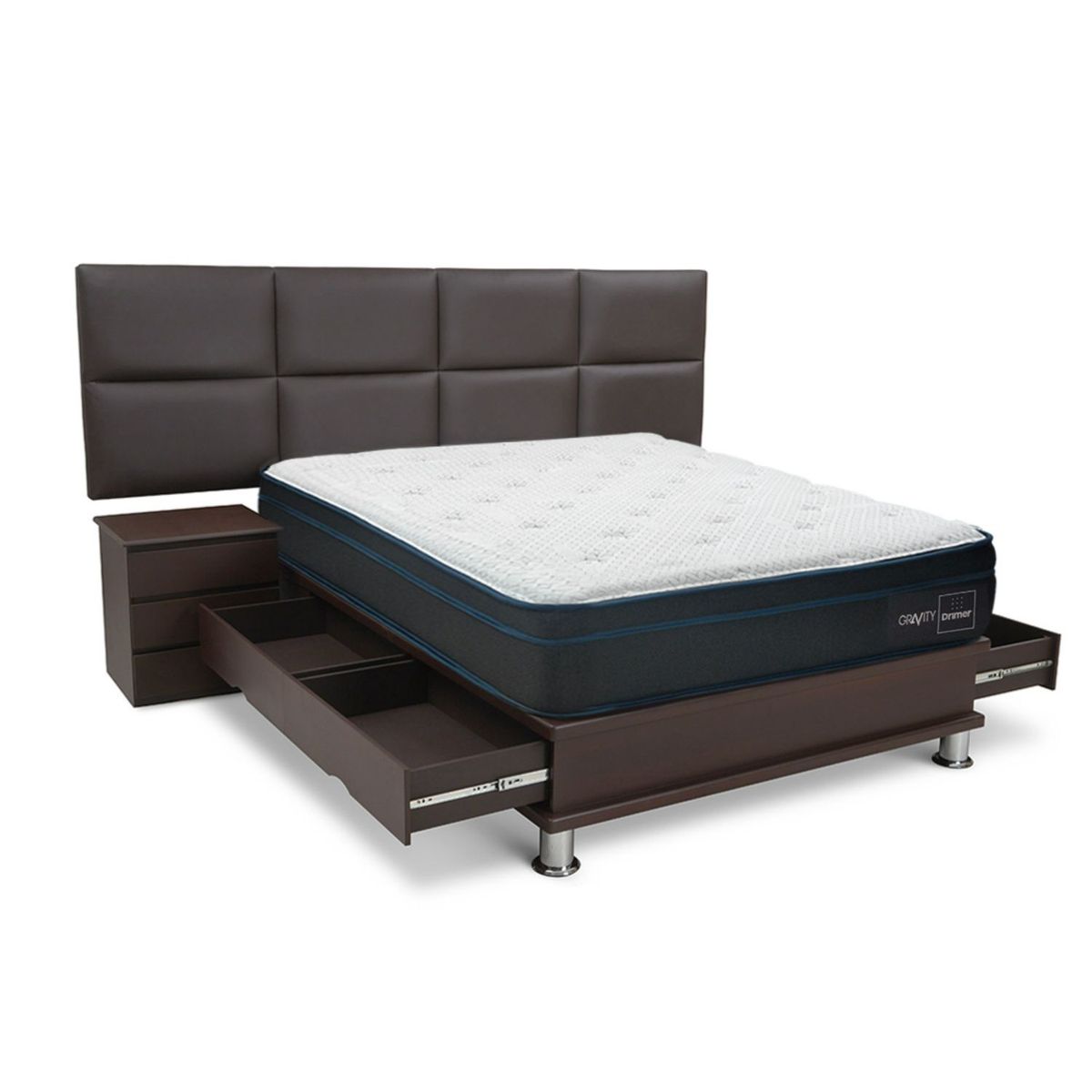 DRIMER - Dormitorio con Cajones Gravity Sofia 2 Plz + 2 Almohadas