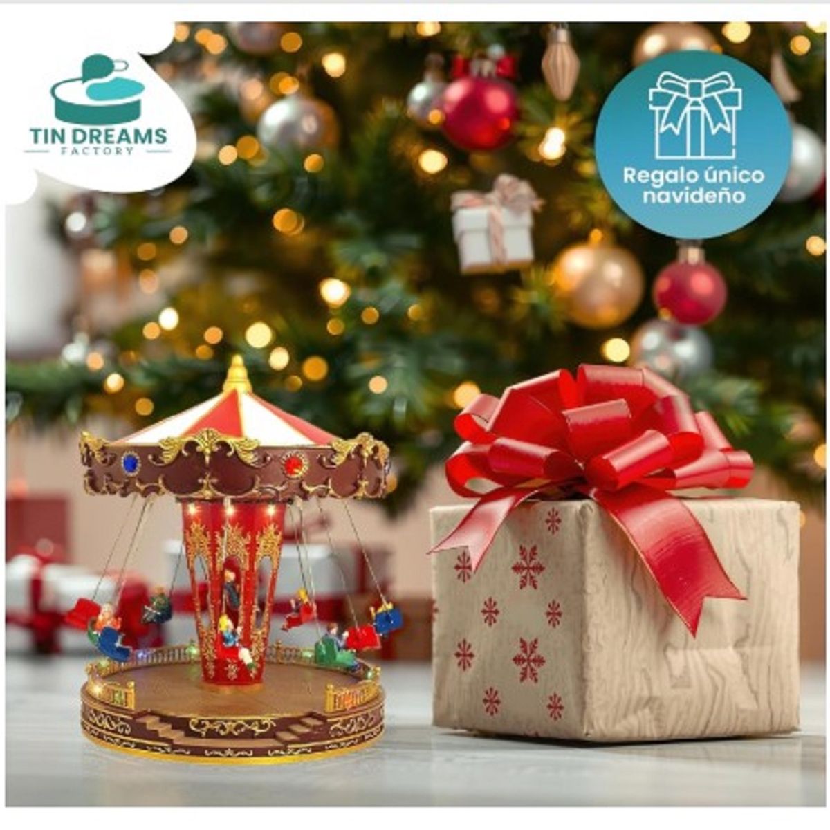 GENERICO - Carrusel Navideño Con Movimiento Musical y Luz de Calidad
