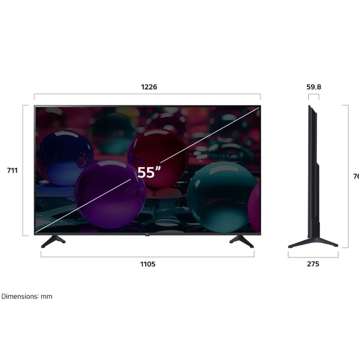 LG - Televisor LG 55" UHD 4K 55UA7300PSB con ThinQ AI – 2025