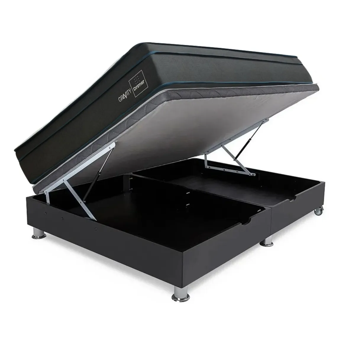 DRIMER - Cama Boxet Laqueada Gravity 2 Plz + 2 Almohadas