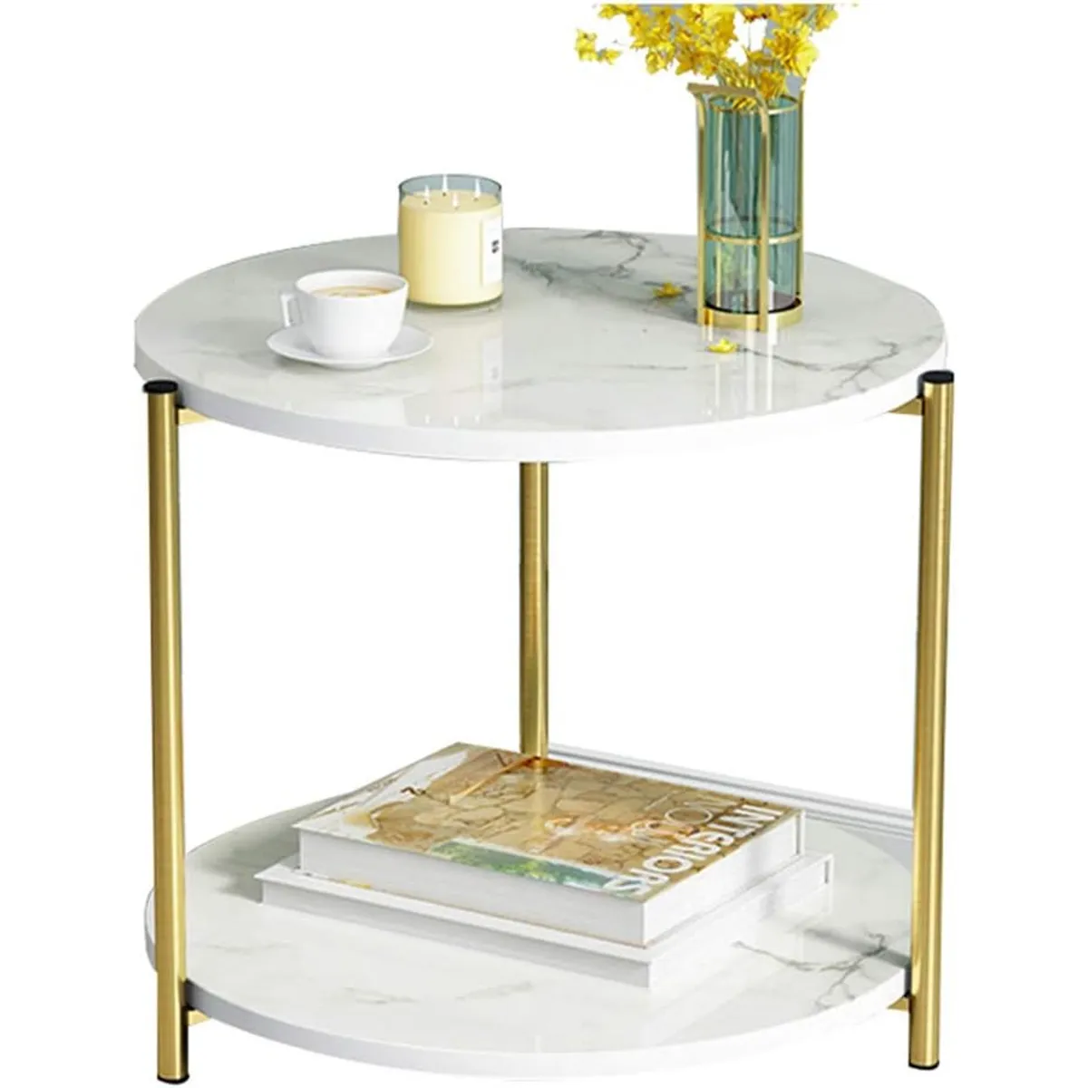 ANYHOGAR - Mesa Auxiliar Decorativa Para Sala De Estar Color Blanco