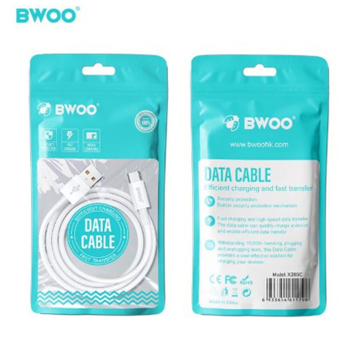 GENERICO - CABLE DE DATOS RÁPIDA USB A USB-C X285C BWOO