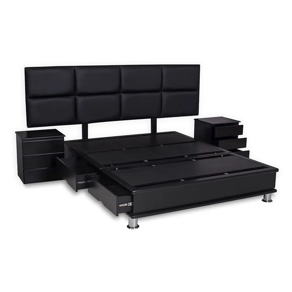 DRIMER - Kit Kaela Queen: Cabecera + Base + 2 Veladores